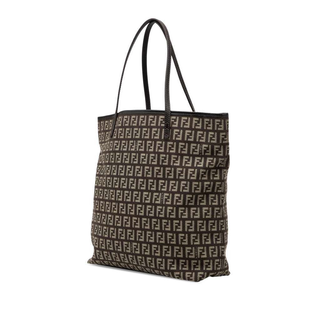 Fendi Zucchino Canvas Tote Brown Canvas Good condition - Back View