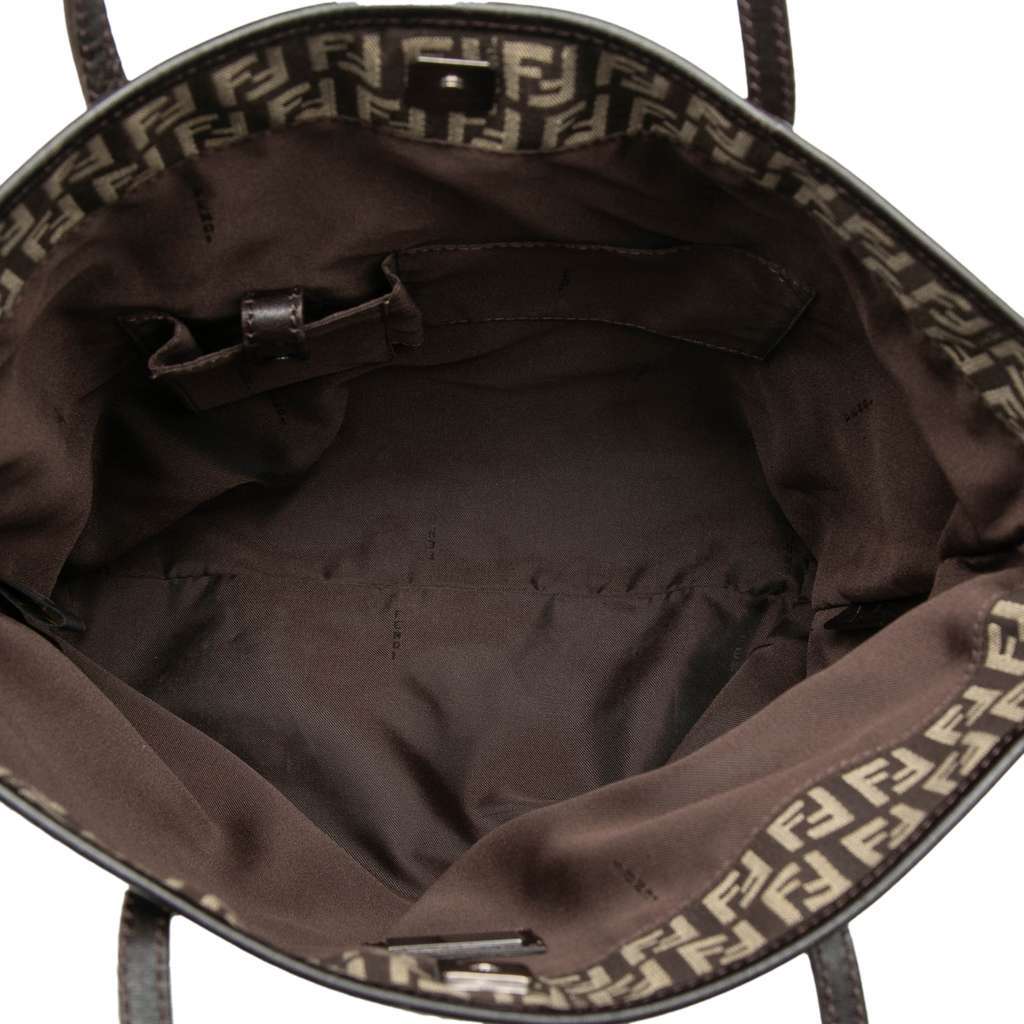 Fendi Zucchino Canvas Tote Brown Canvas Good condition - Model View