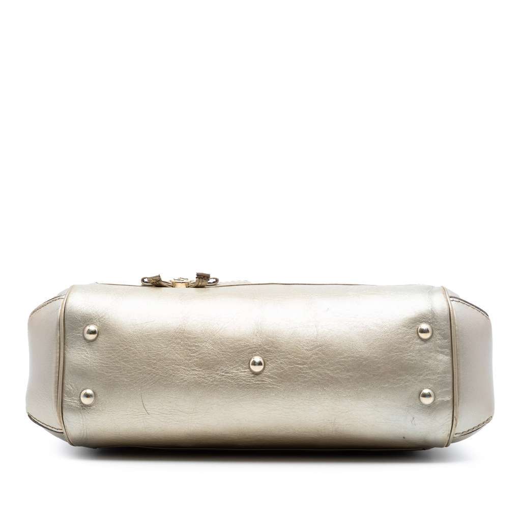 Gucci Metallic Guccissima Mayfair Satchel Gold Leather Very good condition - Inside View