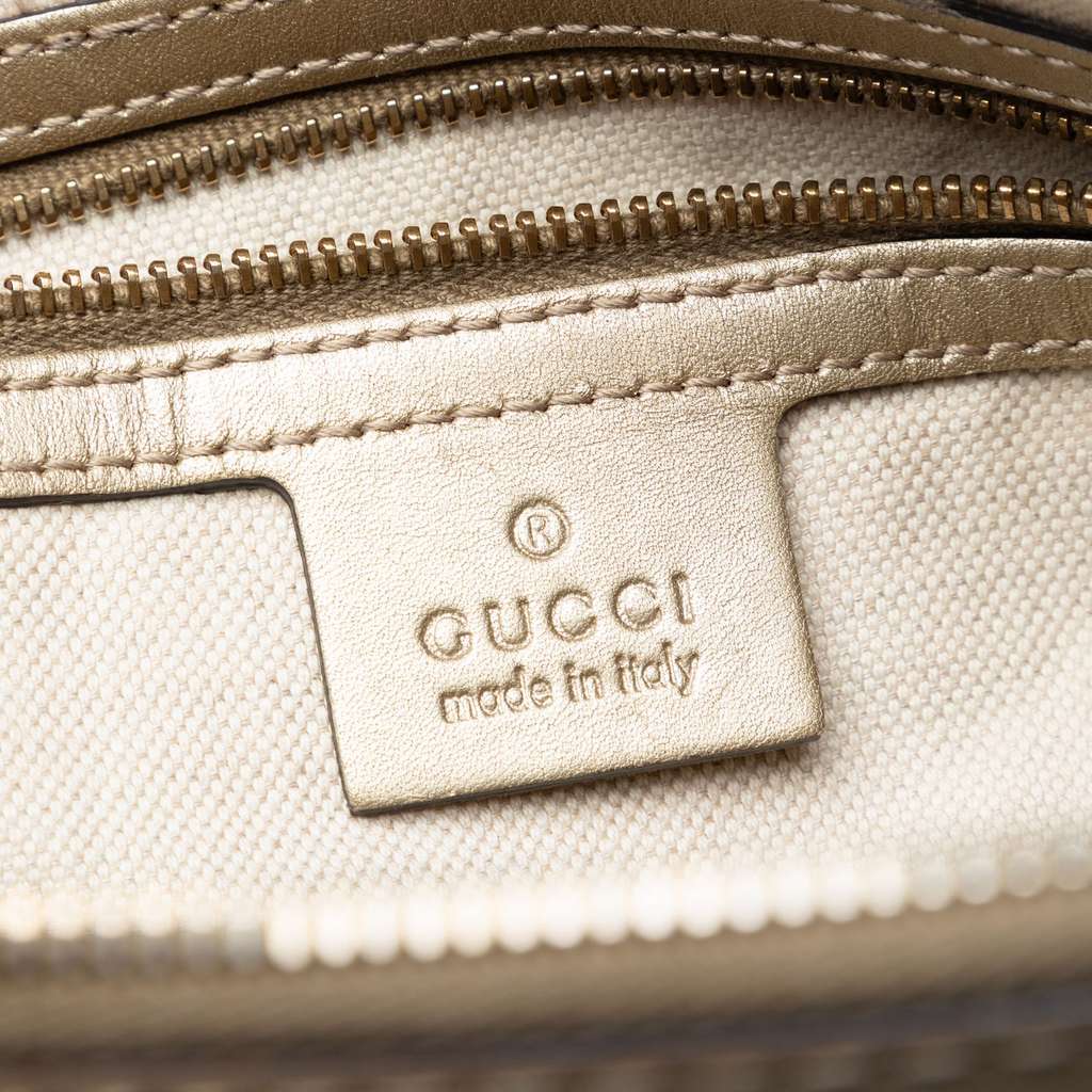Gucci Metallic Guccissima Mayfair Satchel Gold Leather Very good condition - Box View