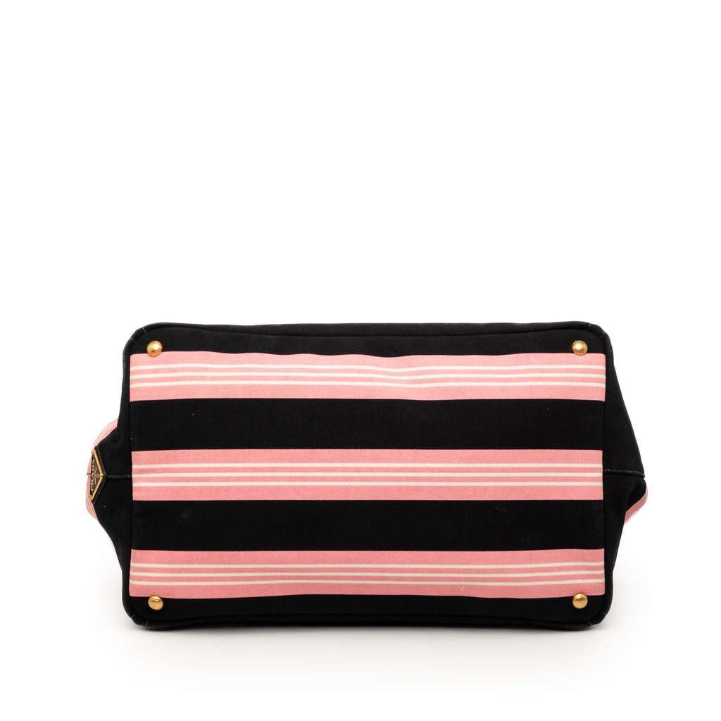 Prada Large Canvas Canapa Righe Striped Satchel Pink Canvas Very good condition - Inside View