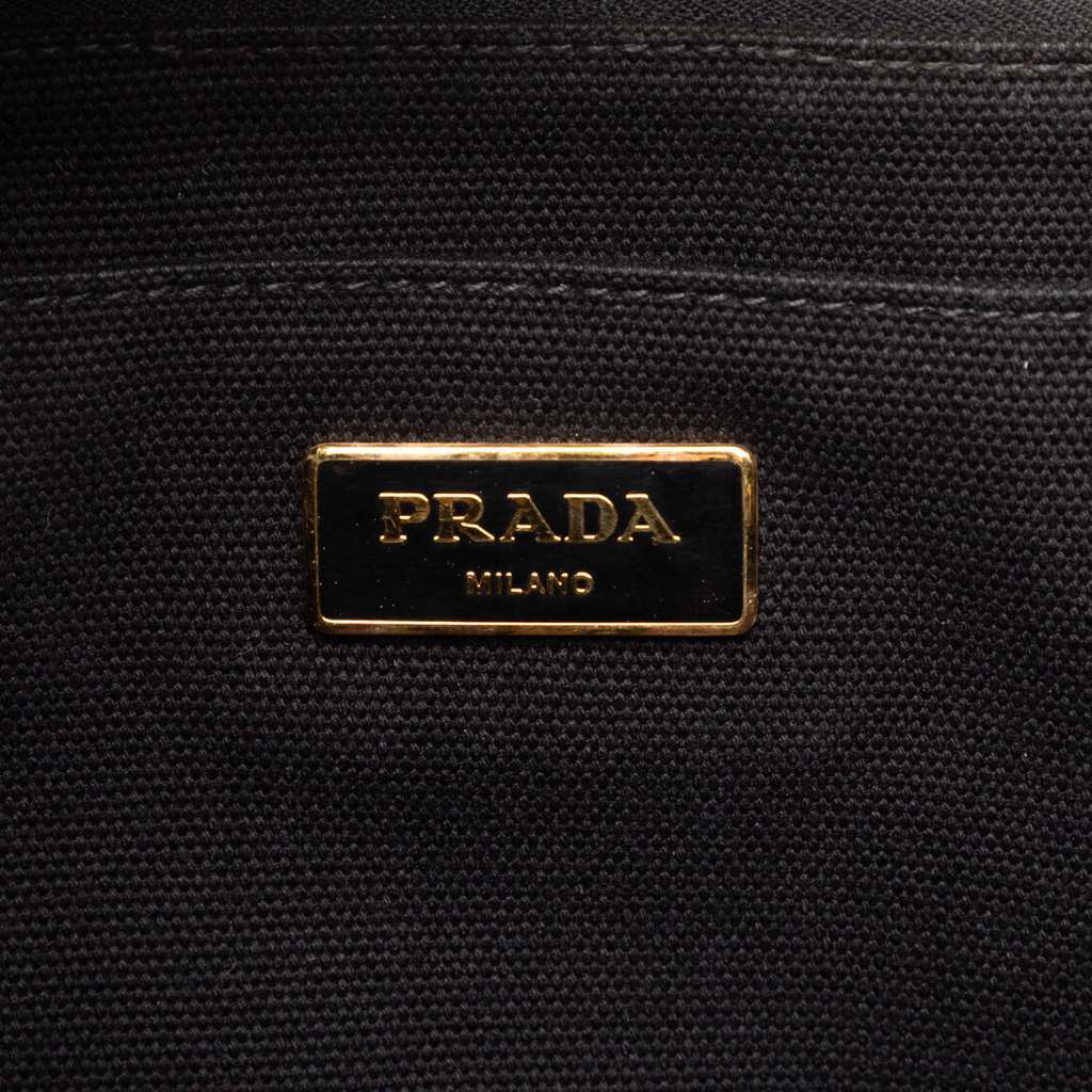 Prada Large Canvas Canapa Righe Striped Satchel Pink Canvas Very good condition - Box View