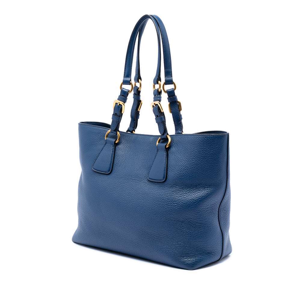 Prada Vitello Phenix Tote Blue Leather Very good - Back View