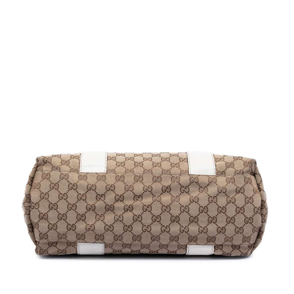 Gucci Medium GG Canvas Bamboo Libeccio Tote Beige Very good condition - Inside View