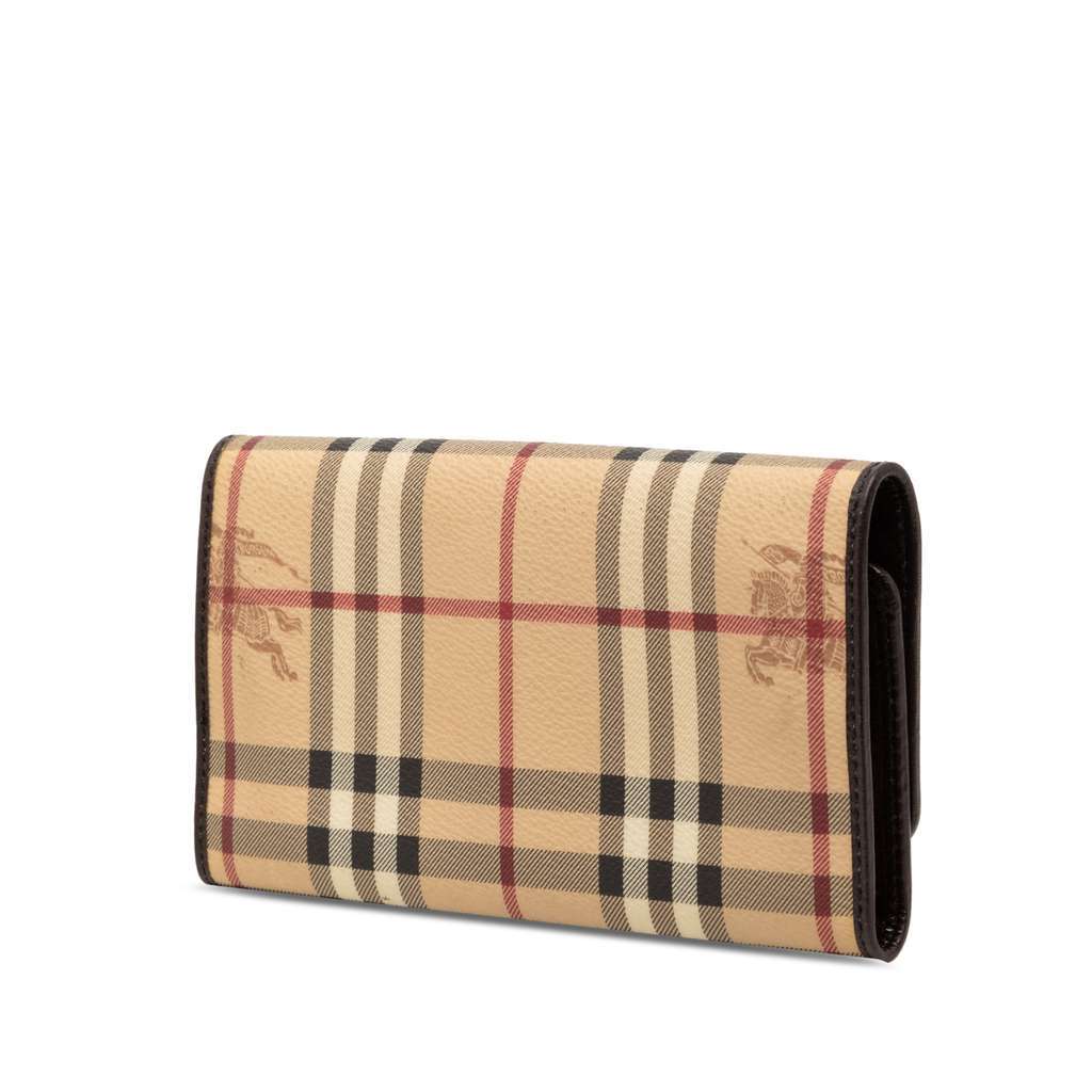 Burberry Haymarket Check Coated Canvas Continental Wallet Beige Very good condition - Back View