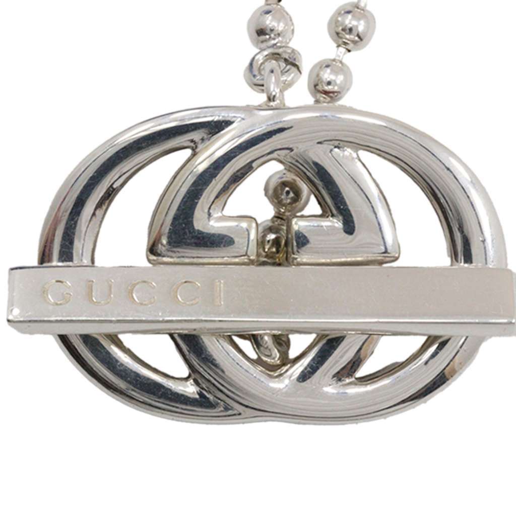 Gucci Sterling Silver Enamel Interlocking G Ball Chain Bracelet Silver Silver Very good condition - Back View