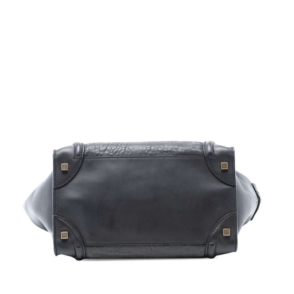Celine Mini Embossed Calfskin Luggage Tote Black Leather Very good condition - Inside View