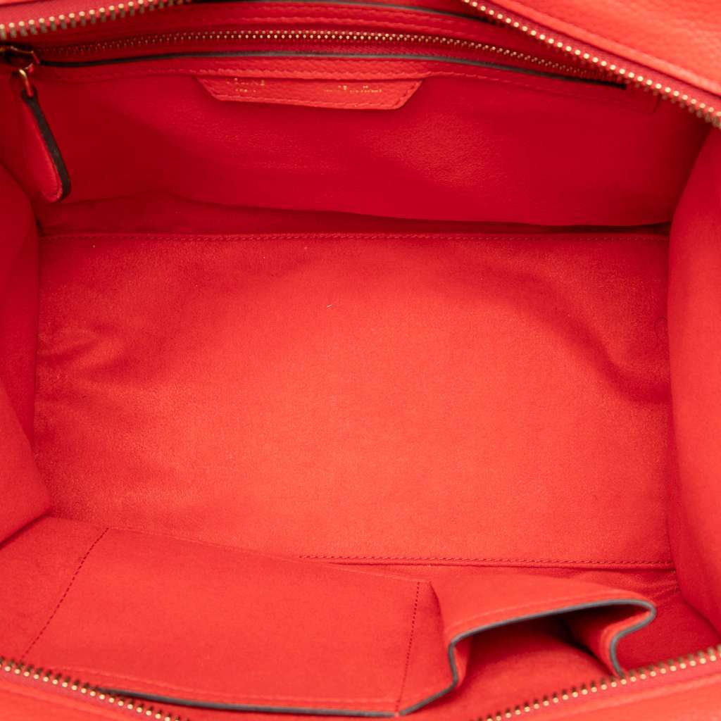 Celine Mini Calfskin Luggage Tote Red Leather Very good condition - Model View