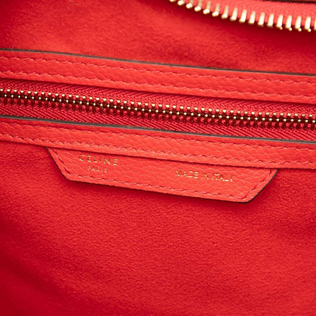 Celine Mini Calfskin Luggage Tote Red Leather Very good condition - Box View