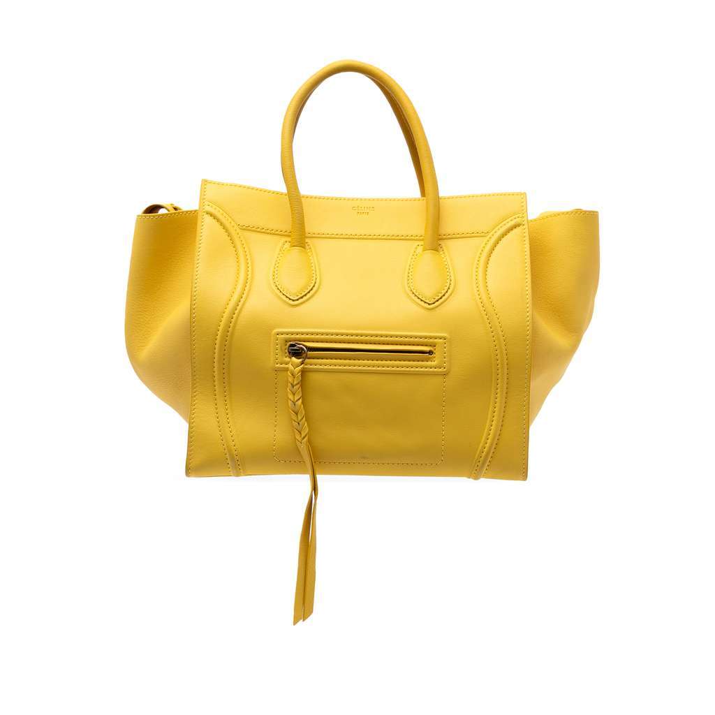 Celine Medium Leather Phantom Luggage Tote Yellow Leather Very good condition - Front View