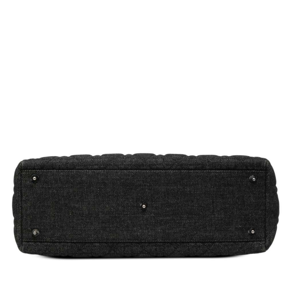 Dior Large Denim Cannage Lady Dior Black Denim Very good condition - Inside View