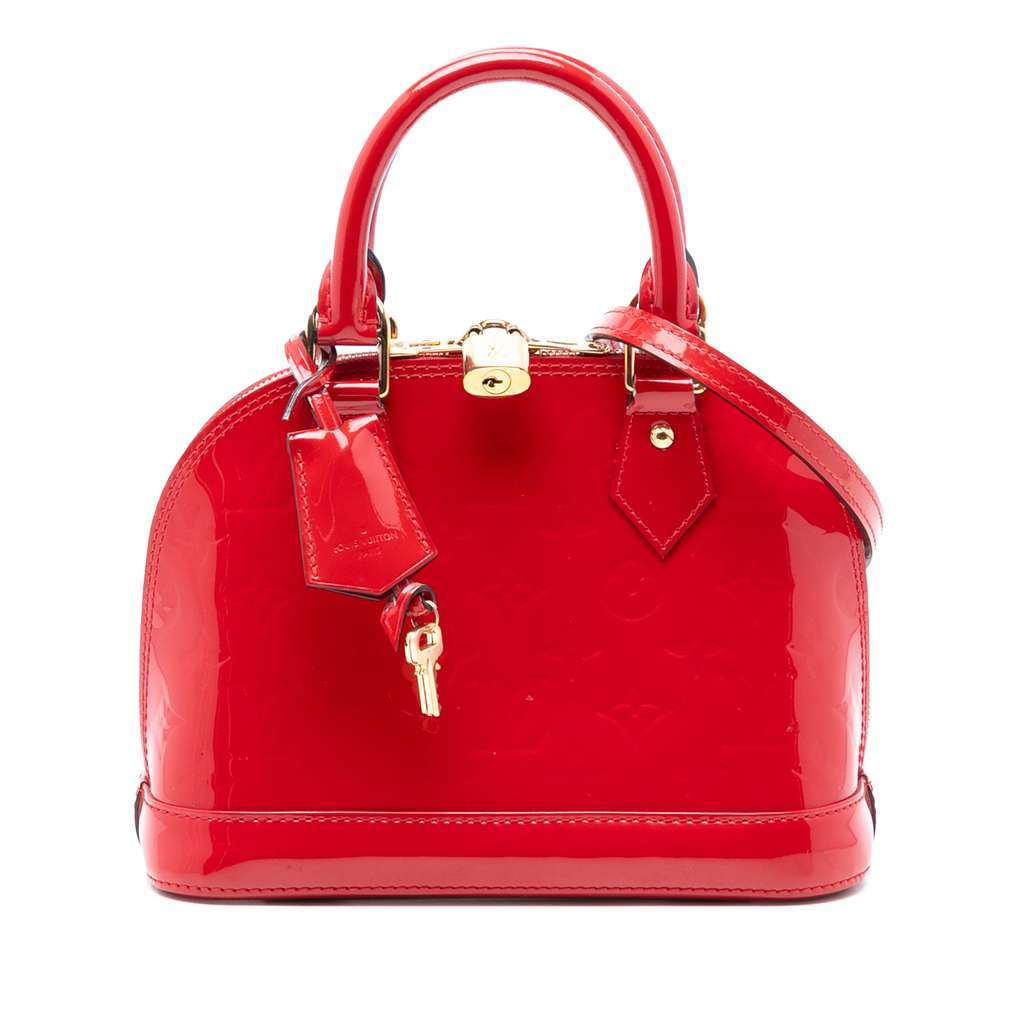 Louis Vuitton Monogram Vernis Alma BB Red Leather Very good condition - Front View