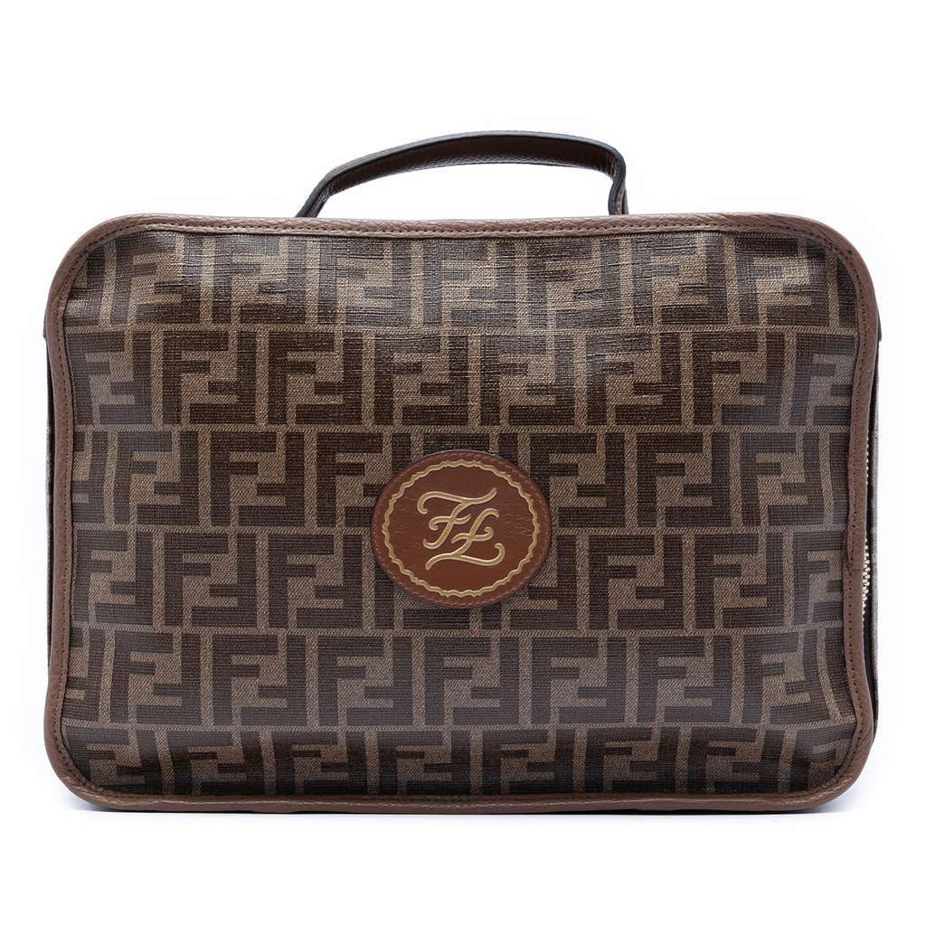 Fendi Zucca Coated Canvas Karligraphy Travel Bag Brown Canvas Very good condition - Front View