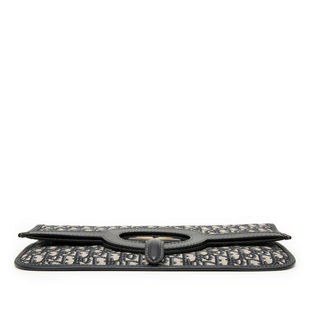 Dior Oblique Canvas Fold Over Clutch Blue Canvas Very good condition - Inside View