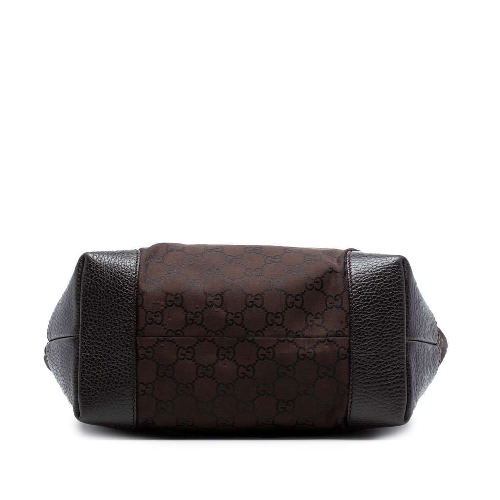 Gucci GG Nylon Vertical Charm Tote Brown Very good condition - Inside View