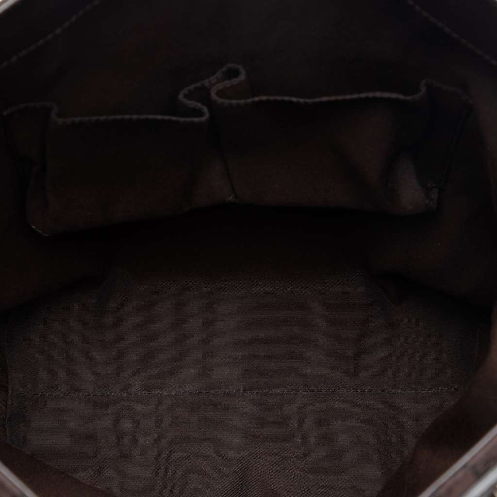 Gucci GG Nylon Vertical Charm Tote Brown Very good condition - Model View