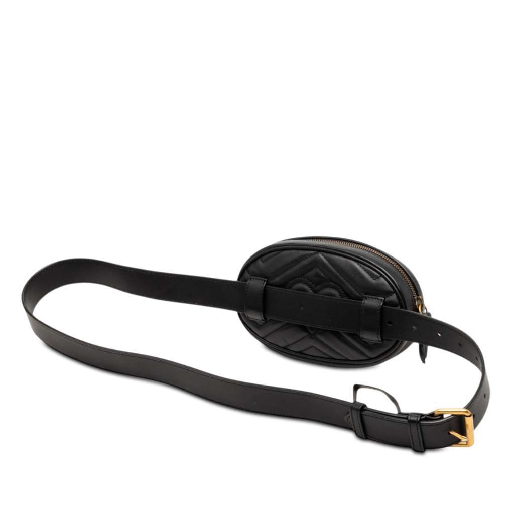 Gucci GG Marmont Matelasse Leather Belt Bag Black Leather Very good condition - Back View