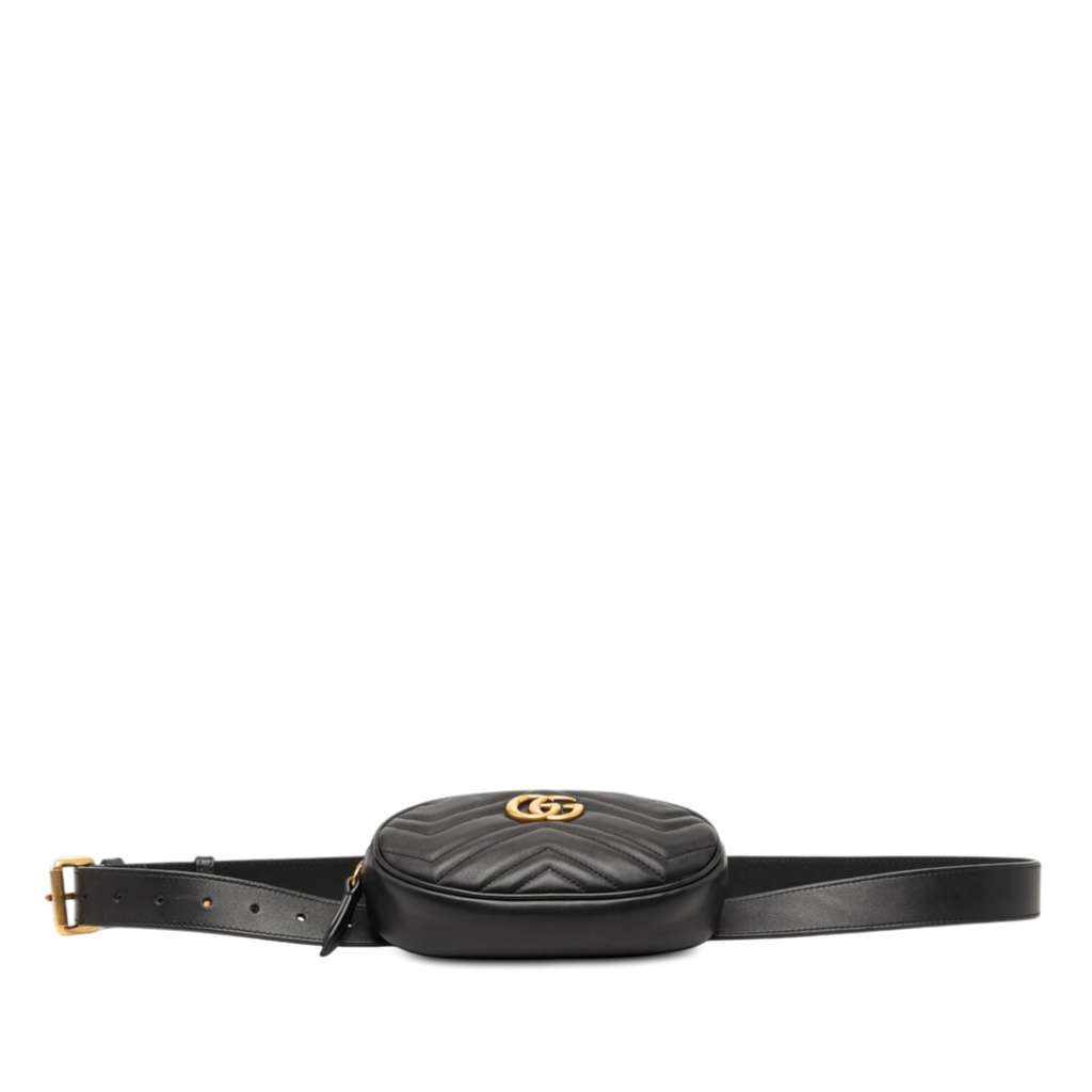 Gucci GG Marmont Matelasse Leather Belt Bag Black Leather Very good condition - Inside View