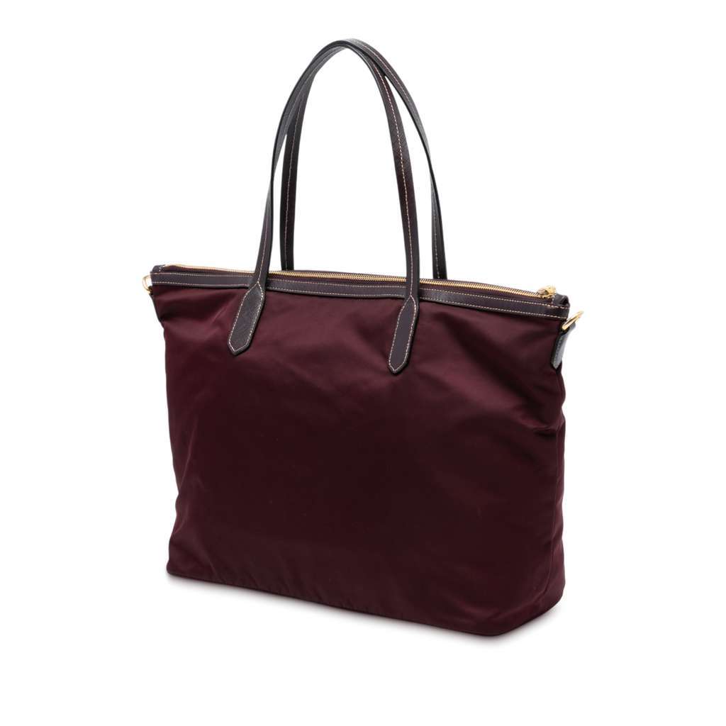 Prada Saffiano Trimmed Tessuto Satchel Red Very good condition - Back View