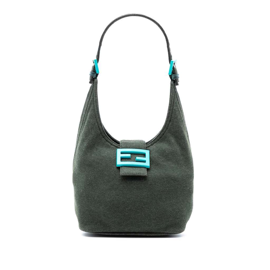 Fendi Cotton Shoulder Bag Green Cotton Very good condition - Front View