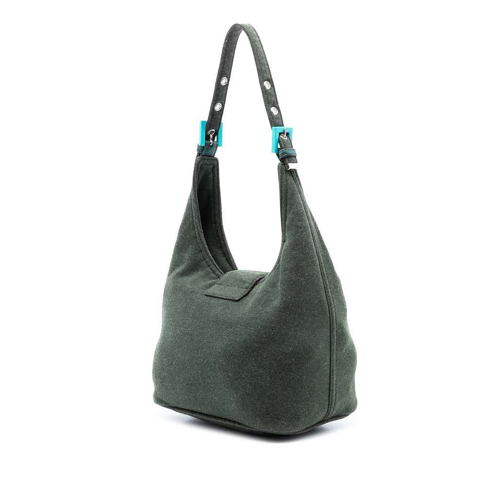 Fendi Cotton Shoulder Bag Green Cotton Very good condition - Back View