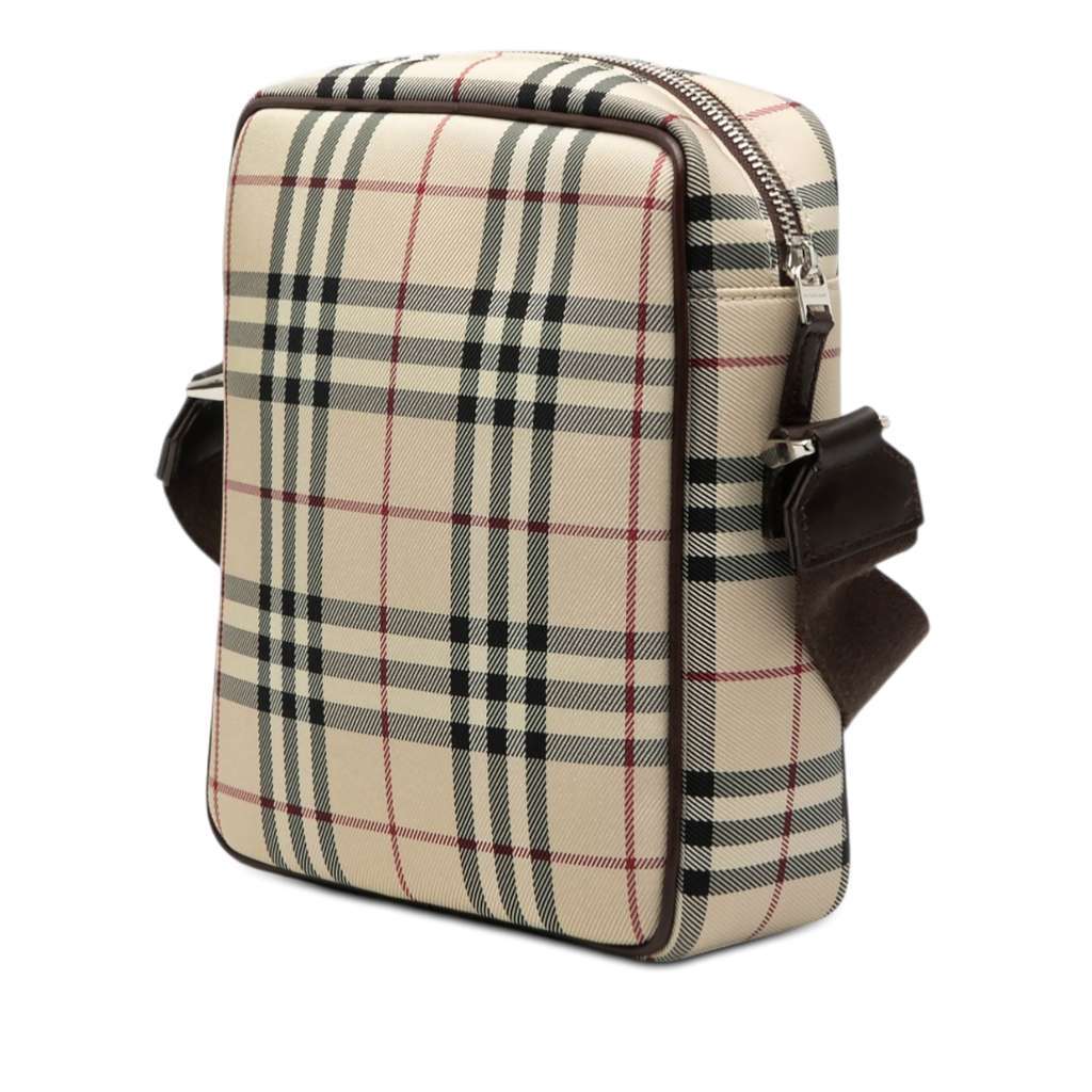 Burberry House Check Canvas Crossbody Beige Very good condition - Back View