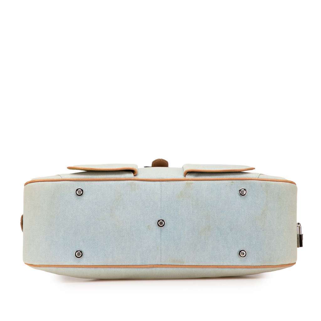 Dior Denim Double Saddle Bowler Bag Blue Denim Very good condition - Inside View