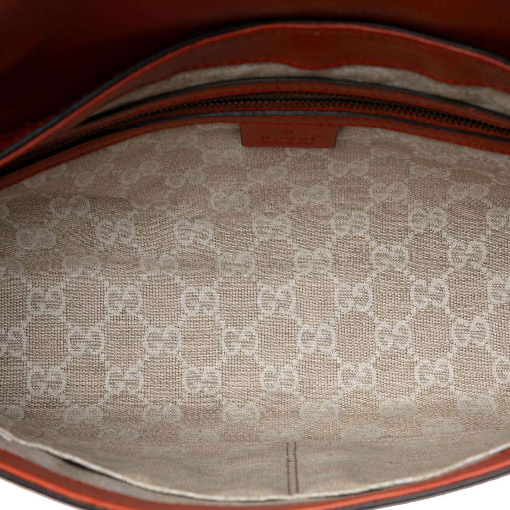 Gucci Leather Harness Shoulder Bag Orange Leather Very good condition - Model View