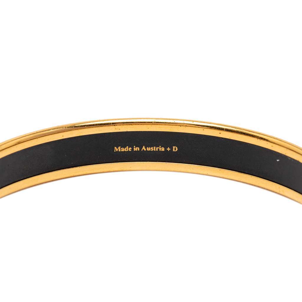 Hermès Narrow Diamond Motif Enamel Bangle 62 Orange Very good condition - Model View