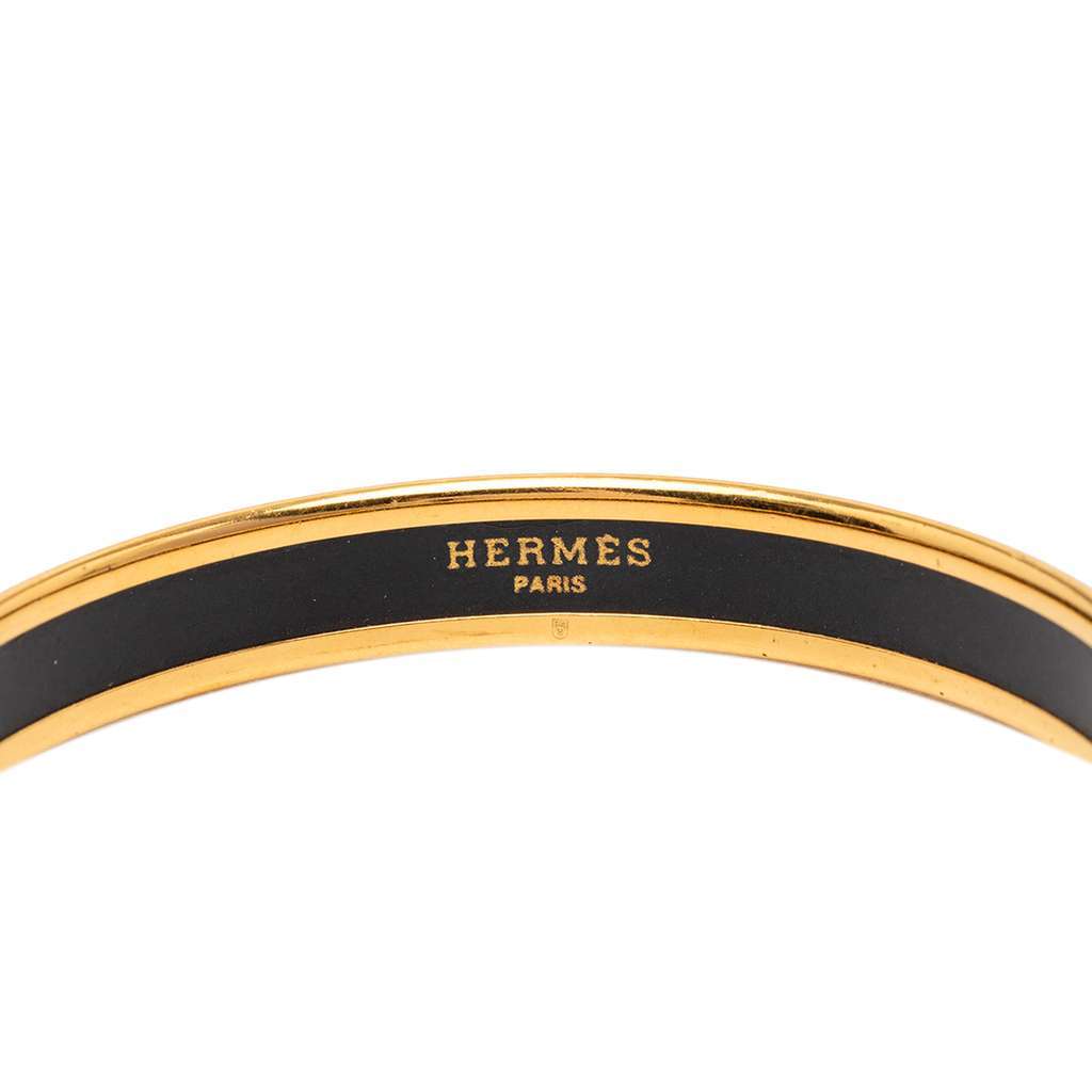 Hermès Narrow Diamond Motif Enamel Bangle 62 Orange Very good condition - Box View