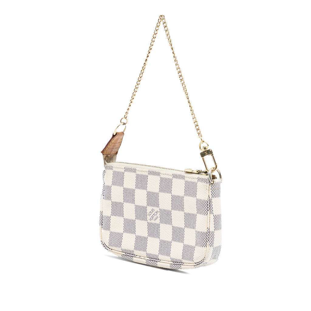 Louis Vuitton Damier Azur Mini Pochette Accessoires White Very good condition - Back View