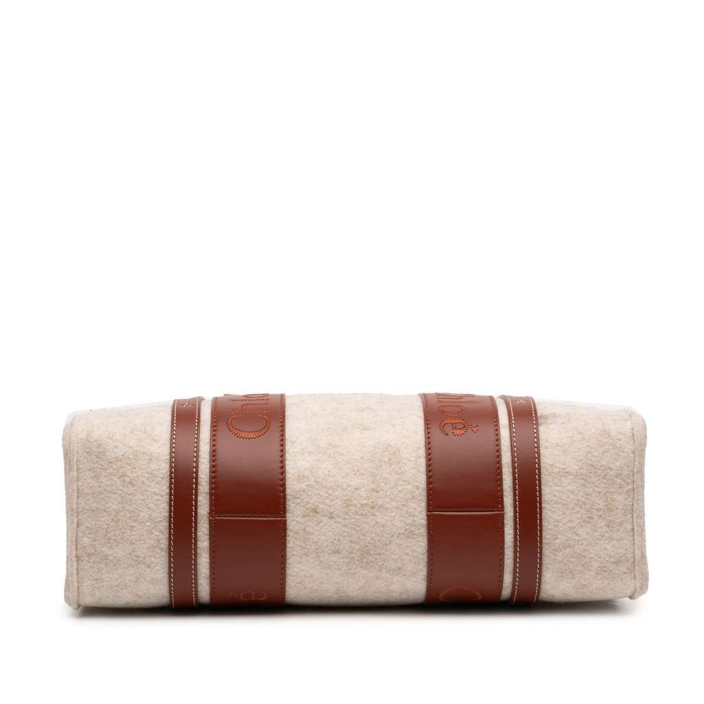 Chloé Medium Felt Woody Tote Brown Wool Never worn - Inside View