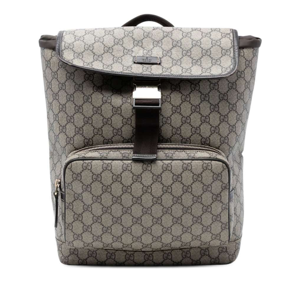 Gucci GG Supreme Backpack Beige Very good condition - Front View