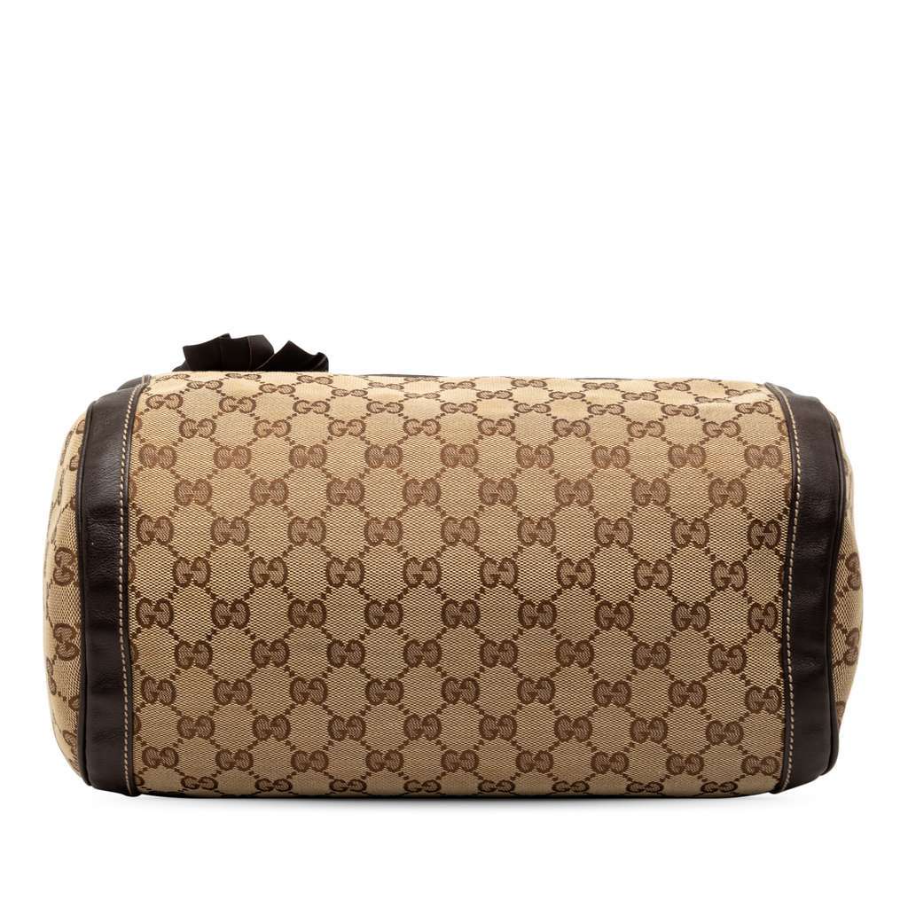 Gucci GG Canvas Trophy Boston Bag Beige Canvas Very good condition - Inside View