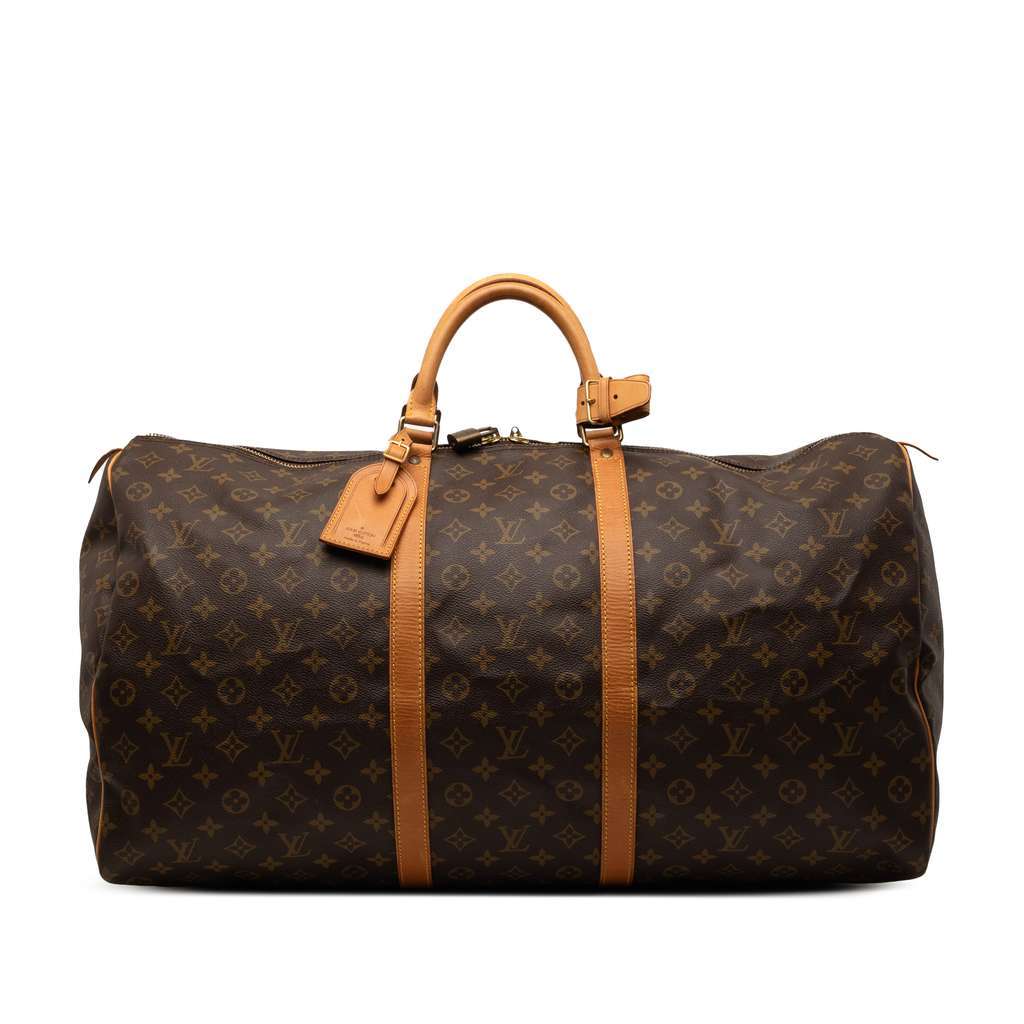 Louis Vuitton Monogram Keepall 60 Brown Good - Front View