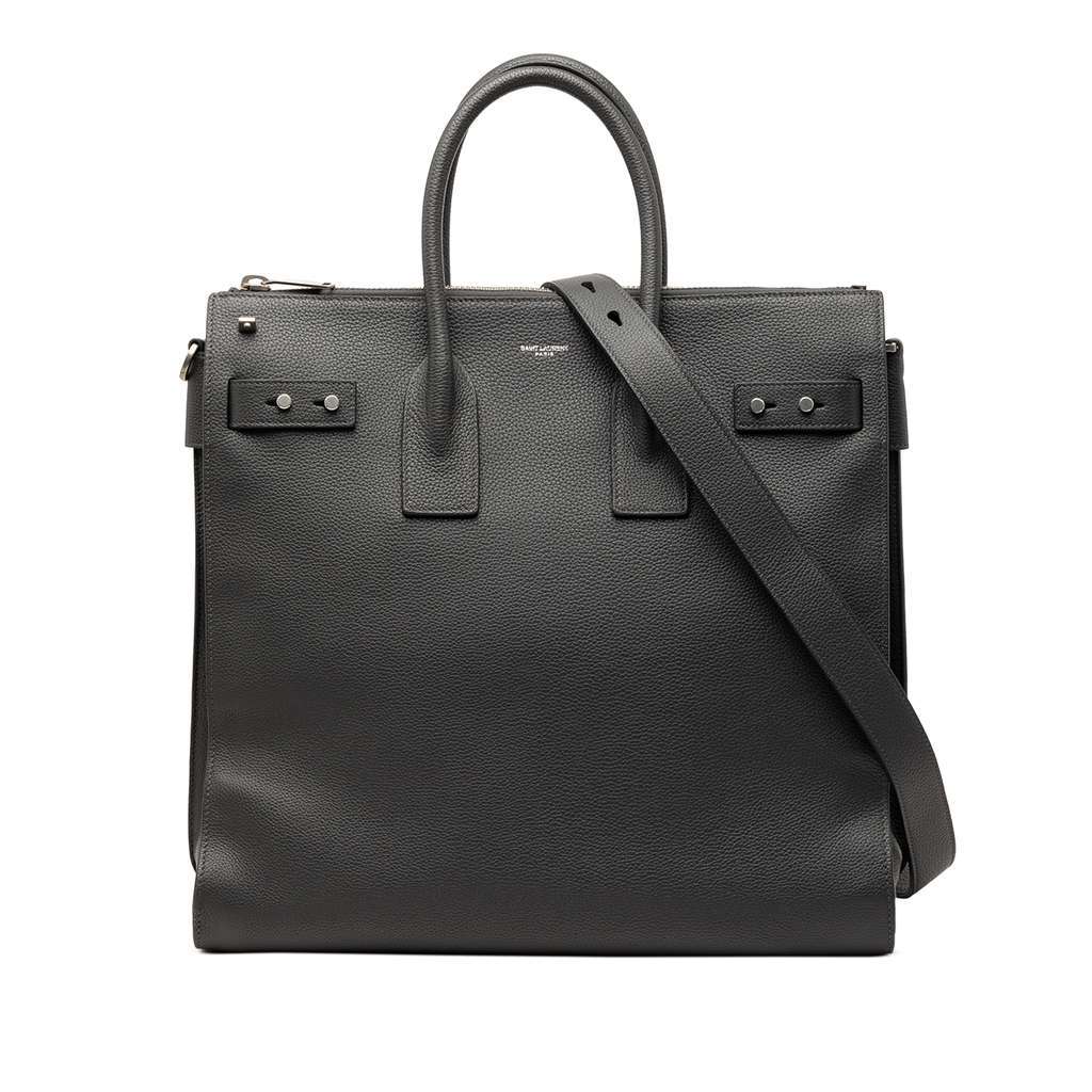 Saint Laurent Leather Sac De Jour North South Satchel Grey Leather Very good condition - Front View