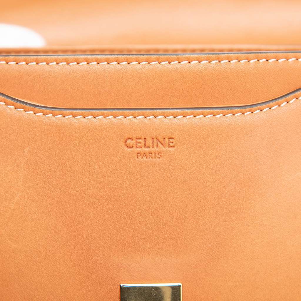 Celine Small Calfskin Besace 16 Crossbody Brown Leather Very good condition - Box View