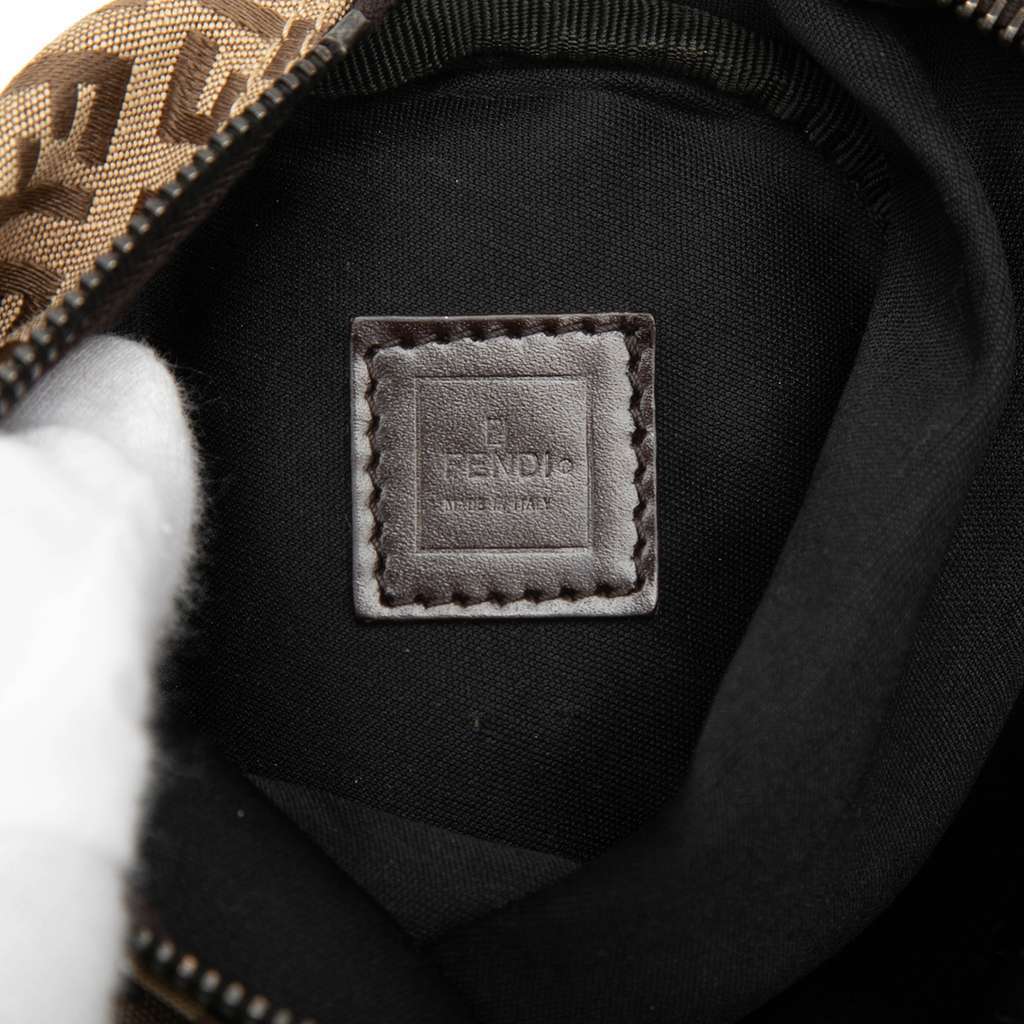 Fendi Zucchino Canvas Barrel Pochette Brown Canvas Very good condition - Box View