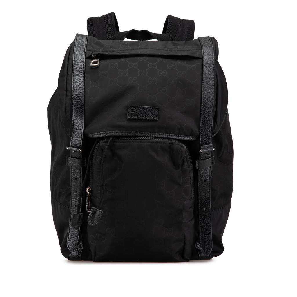Gucci GG Nylon Backpack Black Very good condition - Front View
