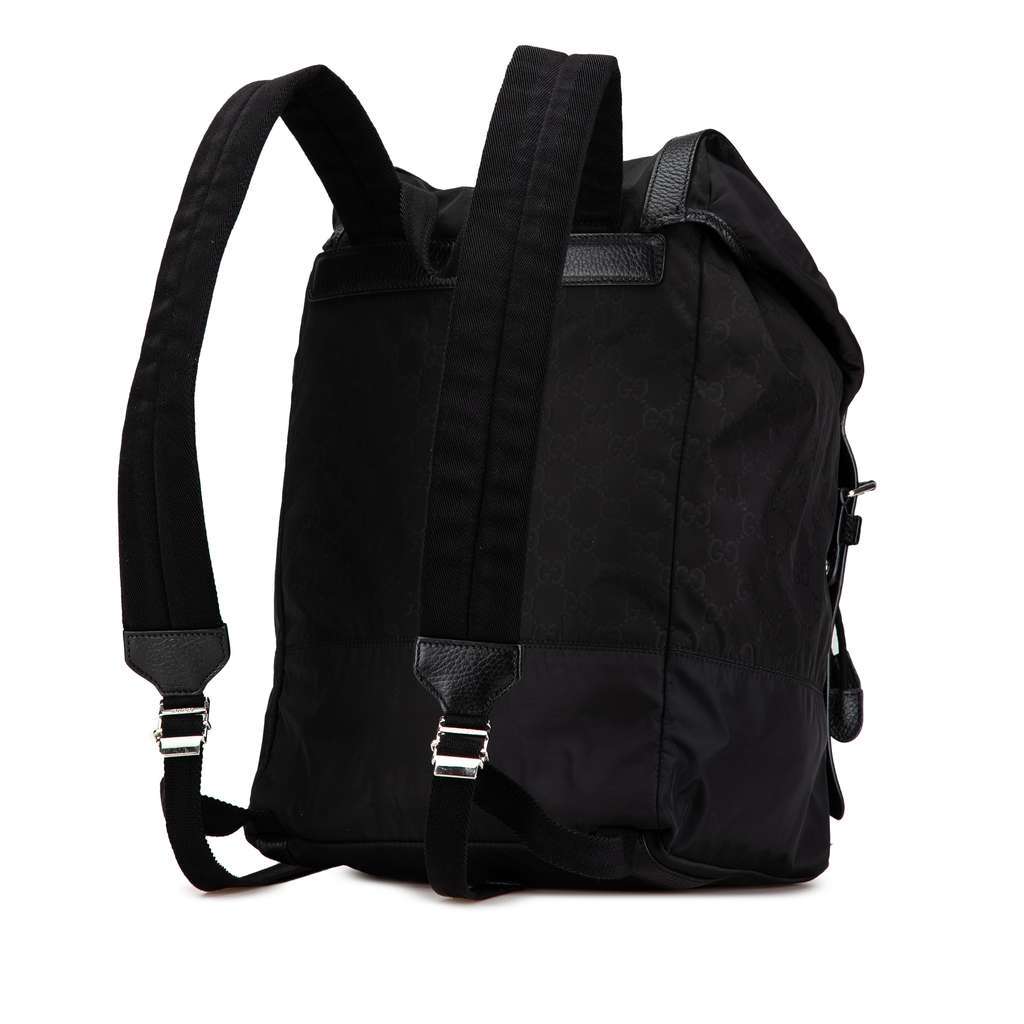 Gucci GG Nylon Backpack Black Very good condition - Back View