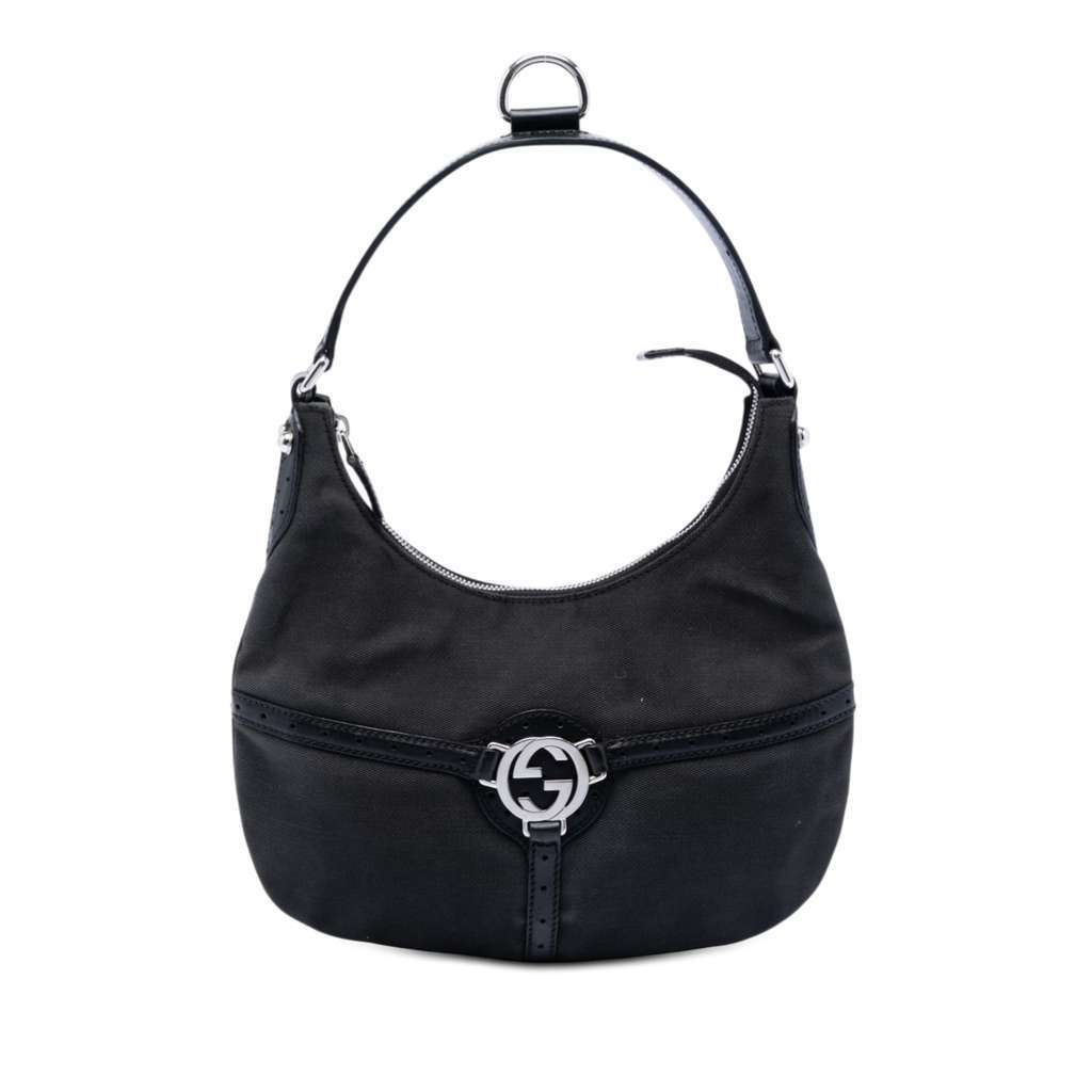 Gucci Canvas Reins Hobo Black Canvas Very good condition - Front View