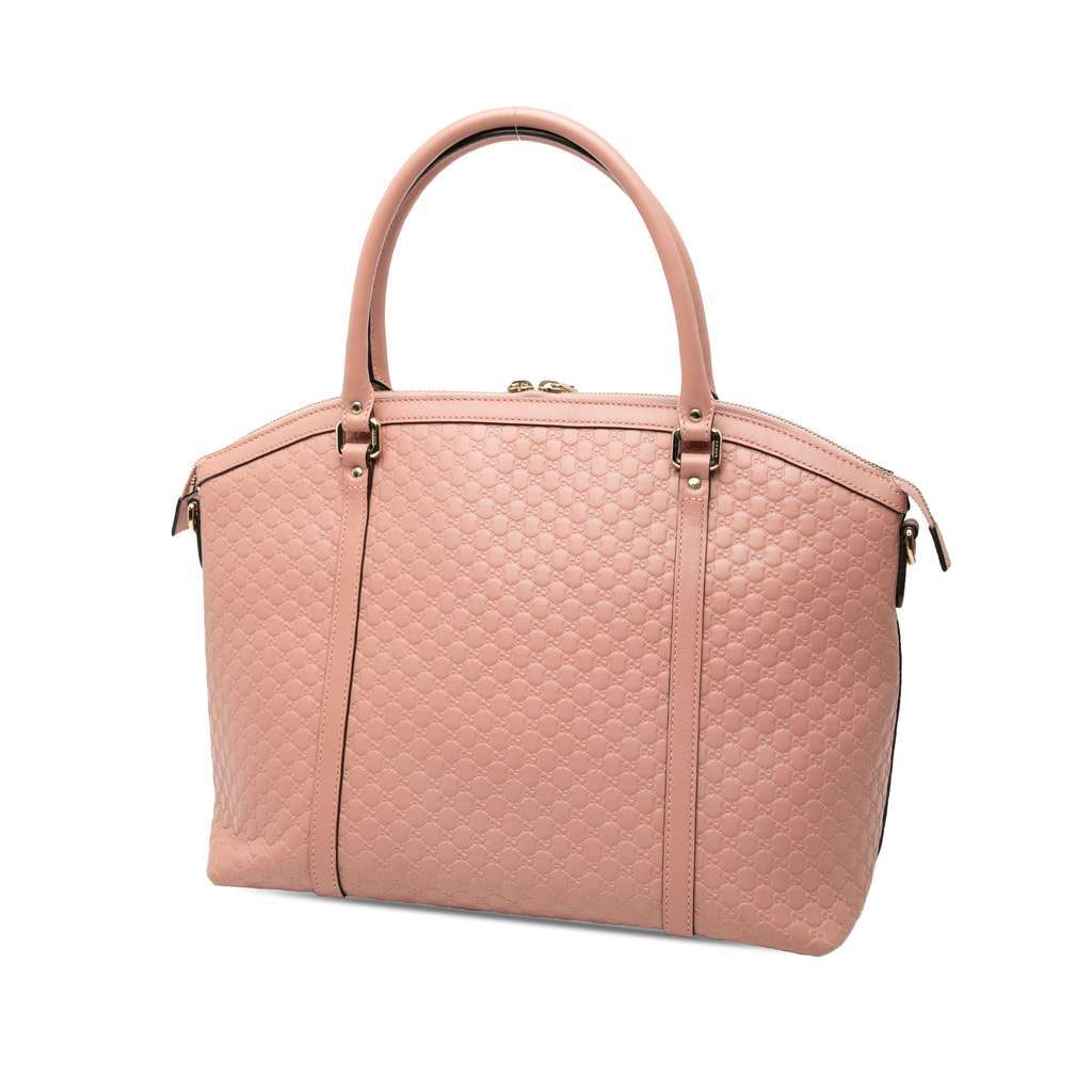 Gucci Large Microguccissima Dome Satchel Pink Leather Very good condition - Back View