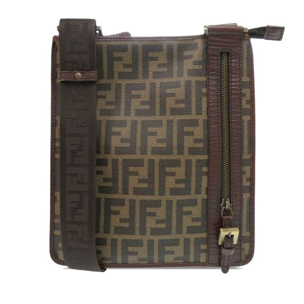 Fendi Zucca Coated Canvas Crossbody Brown Canvas Very good condition - Back View