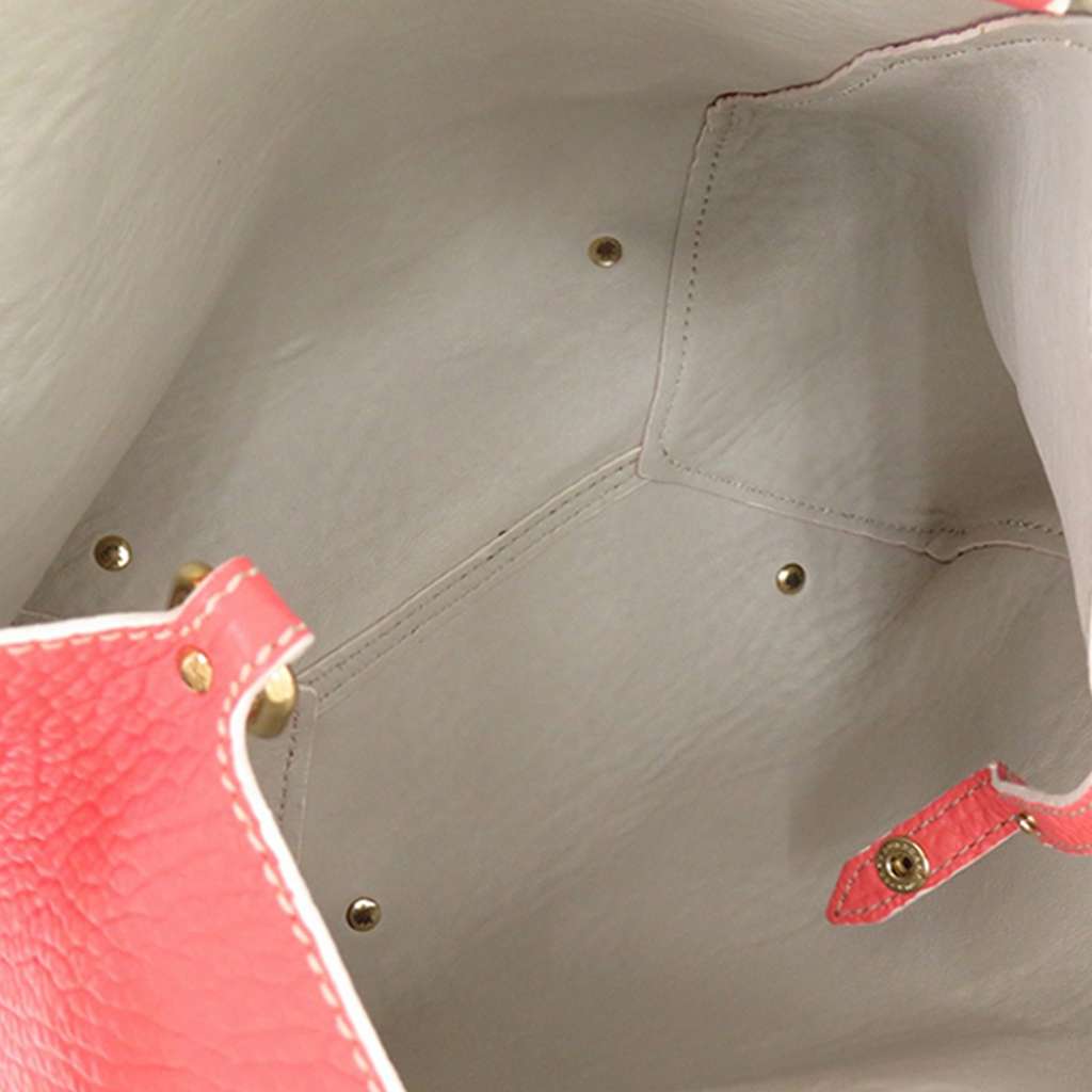 Burberry Small Embossed Grain Check Canterbury Tote Pink Leather Very good - Model View