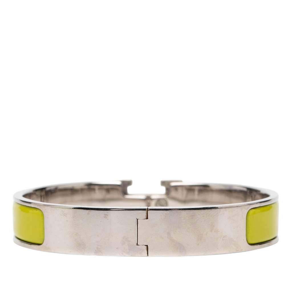Hermès Narrow Enamel Clic H Bracelet PM Yellow Very good condition - Inside View
