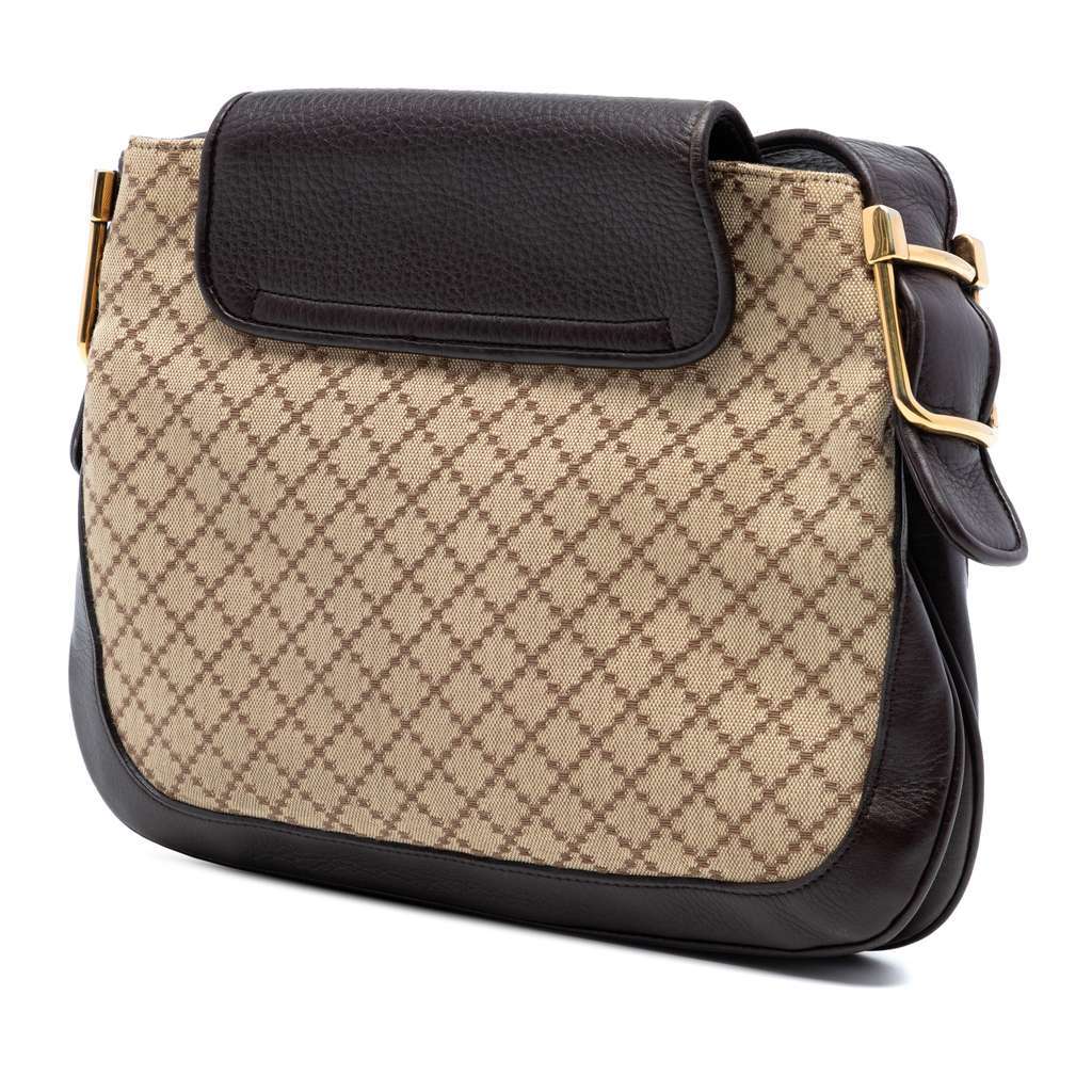 Gucci Diamante Canvas 1973 Shoulder Bag Beige Very good condition - Back View