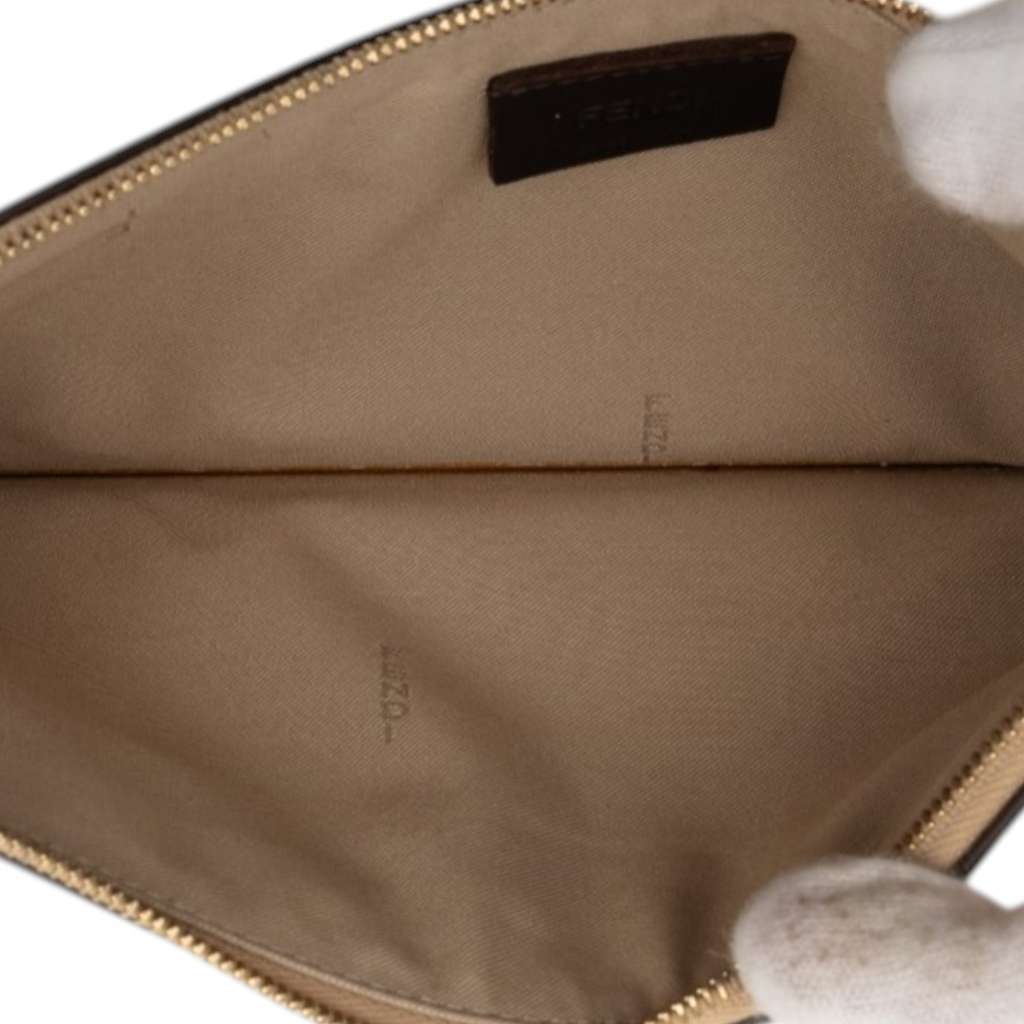 Fendi Studded Leather Slim Wristlet Clutch Beige Leather Very good condition - Model View