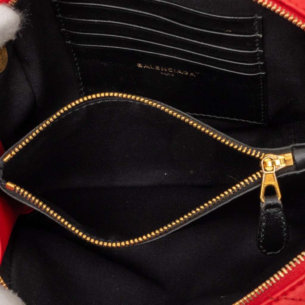 Balenciaga Calfskin Allover Logo Blanket Reporter XS Crossbody Red Leather Very good condition - Model View