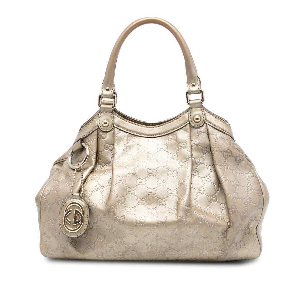 Gucci Medium Guccissima Sukey Tote Gold Leather Very good condition - Front View