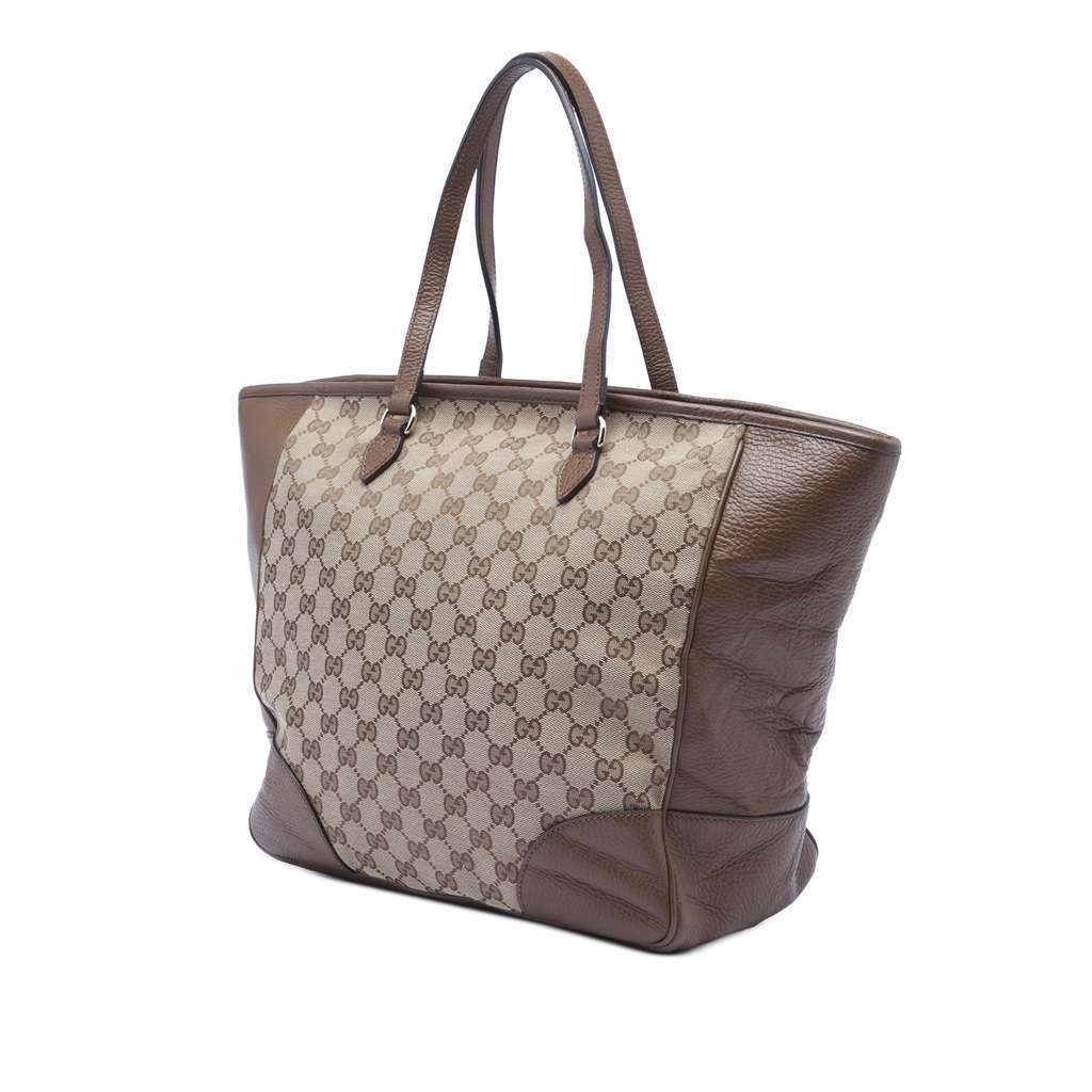 Gucci GG Canvas Bree Zippered Tote Beige Very good condition - Back View